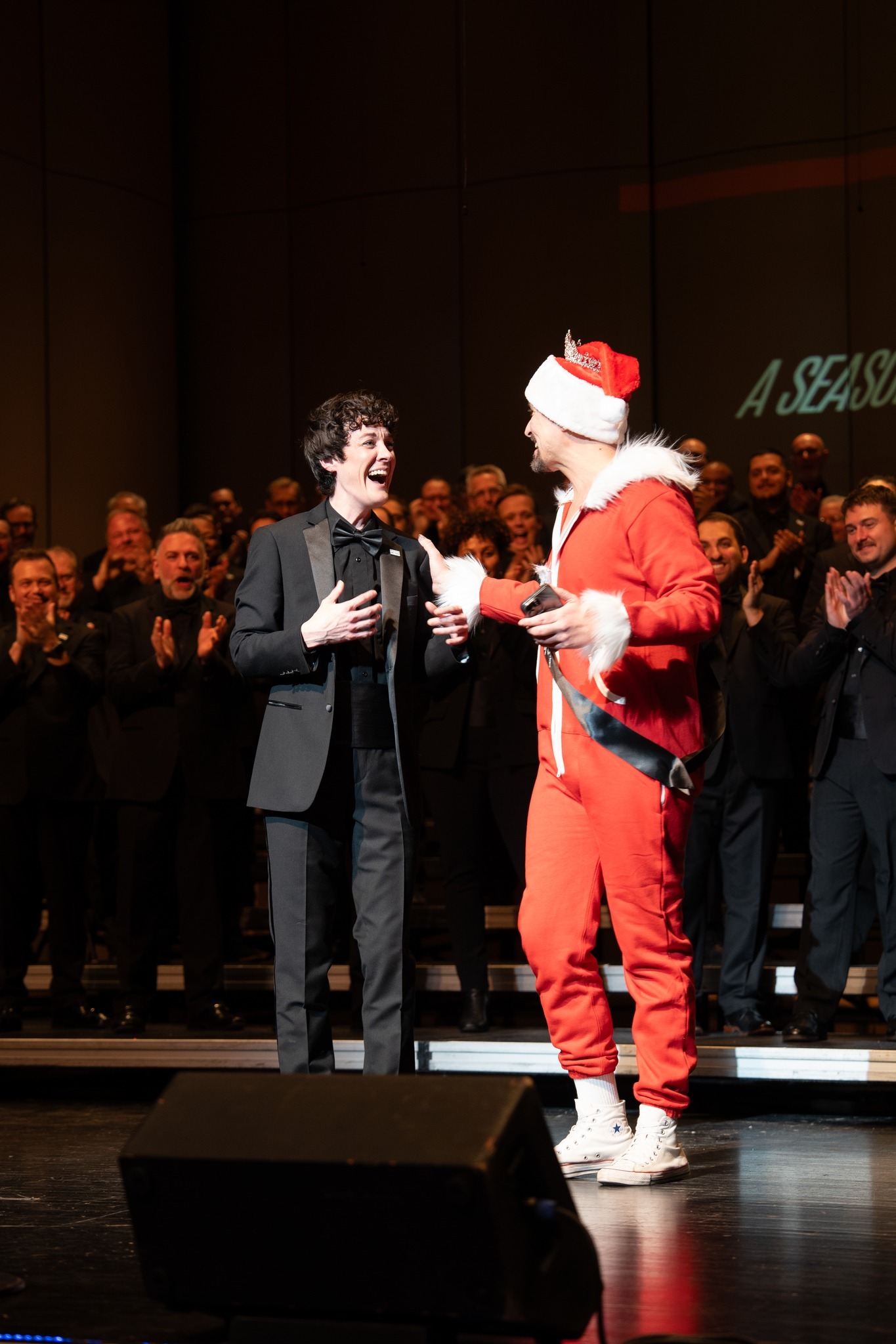 Former Spirit of PRISM Award winner Jeffrey Cash presents the award to the next elected, Kade McKay. Photo: Arcs Studio Productions