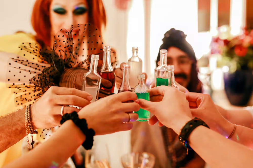 Cocktail making at a drag dinner event. Courtesy photo