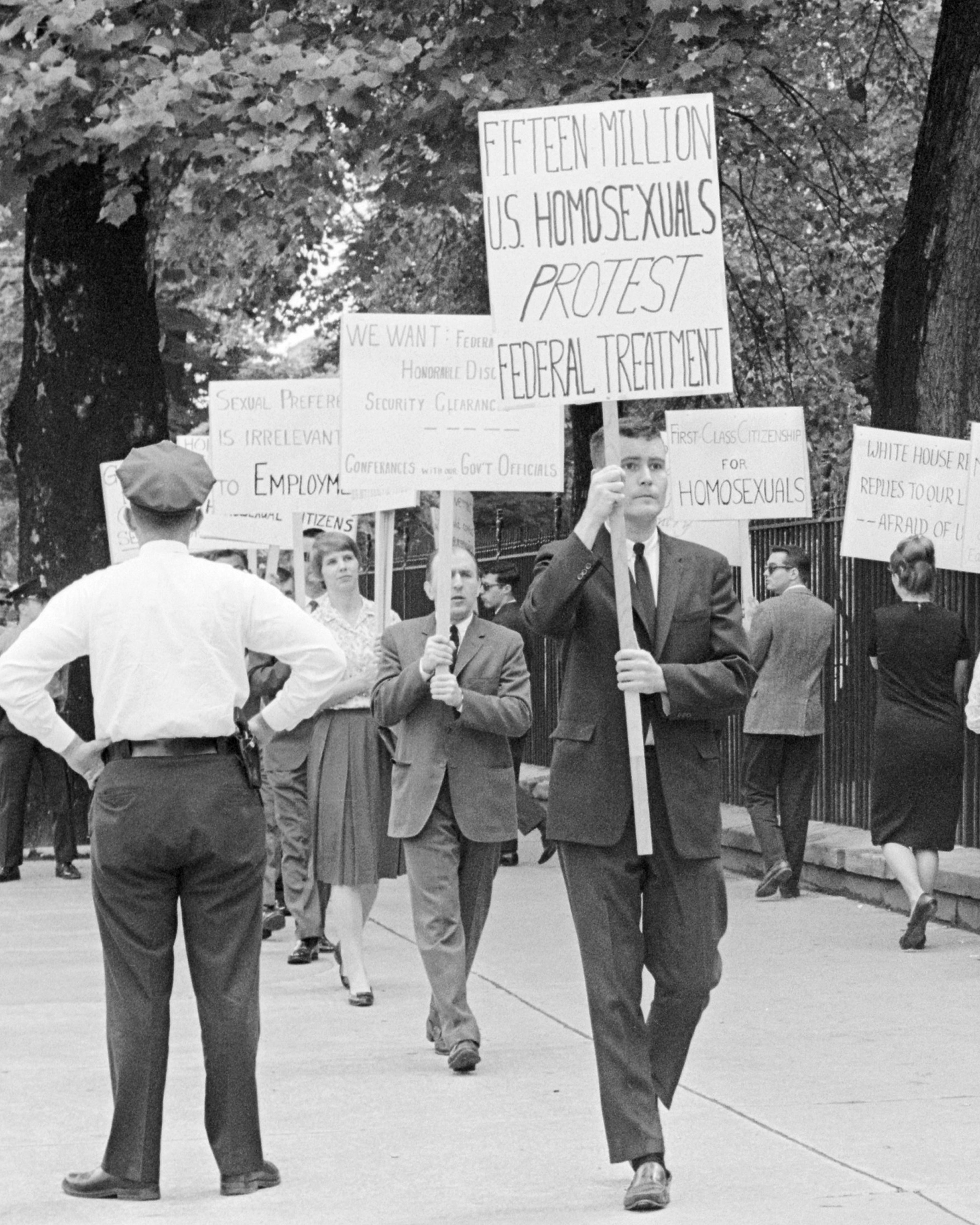 Protest at the White House during the Lavender Scare. Photo: PBS, "The Lavender Scare" documentary