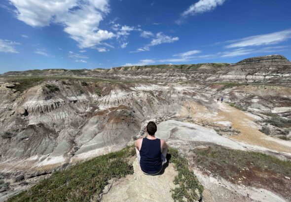 2main Me sitting in the Canadian badlands
