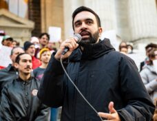 Zohran Mamdani at the Resist Fascism Rally in Bryant Park in NYC, Oct. 27, 2024. Photo: Bingjiefu He, Wikimedia Commons, CC BY-SA 4.0