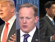 1 Health Care Donald Trump and Sean Spicer and Paul Ryan split insert c Washington Blade by Michael Key for Trump and Ryan courtesy C Span for Spicer
