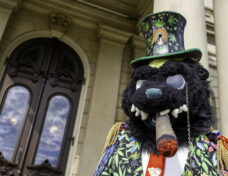 Congressional candidate Elyon Badger in front of the Michigan State Capitol in Lansing. Photo: Brian Wells