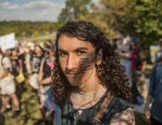 Demonstrators at the rally for gender affirmation care in U of M campus, Ann Arbor. Sept. 11, 2025 | Photo by Erick Diaz/Michigan Advance