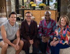 Matt Bomer, Nathan Lane, Nathan Lee Graham and Linda Lavin on the set of "Mid-Century Modern." Photo: Hulu