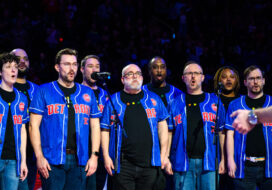 PRISM performs at Pistons Pride Night in 2025. Photo: Detroit Pistons