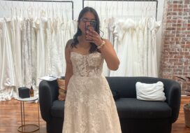 Trying on Western wedding outfits