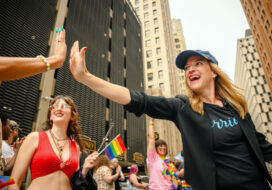 Secretary of State Jocelyn Benson at the 2025 Motor City Pride parade. Photo: Andrew Potter