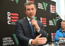 Pete Buttigieg at the 2024 Democratic National Convention. Photo: Michael Key/Washington Blade