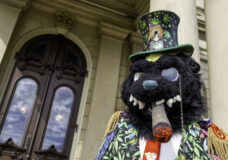 Congressional candidate Elyon Badger in front of the Michigan State Capitol in Lansing. Photo: Brian Wells