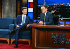 "The Late Show with Stephen Colbert" and guest Sec. Pete Buttigieg during Thursday’s November 2, 2023 show. Photo: Scott Kowalchyk/CBS ©2023 CBS Broadcasting Inc.