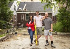 Shea Hicks-Whitfield, Evan Thomas and Keith Bynum on site at a 'Bargain Block' renovation in Detroit. Photo: HGTV