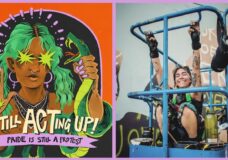 BTL's cover "Still Acting Up" was inspired by Black and brown activists who have long led the fight for LGBTQ+ liberation. (Right) Muralist and Son Visual Co. owner Eddie Chaffer, the artist who designed BTL's 2025 Pride cover. Courtesy photo