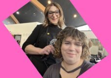 Brooke Hale working on Raevynn's new do. Courtesy photo