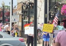 Protesters at the "No Kings" protest in Ferndale on June 14, 2025. Photo: Sarah Bricker Hunt