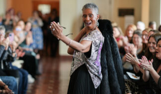 A model poses in the 2025 Rainbow Resilience show Courtesy photo
