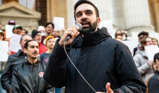Zohran Mamdani at the Resist Fascism Rally in Bryant Park in NYC, Oct. 27, 2024. Photo: Bingjiefu He, Wikimedia Commons, CC BY-SA 4.0