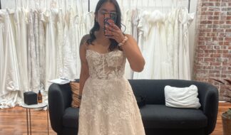 Trying on Western wedding outfits