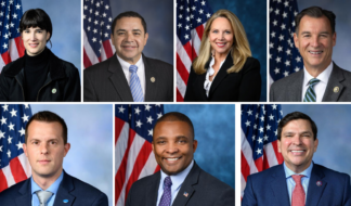 (clockwise from top) Marie Gluesenkamp Perez (Wash.), Vicente Gonzalez (Texas),  Laura Gillen (N.Y.), Tom Suozzi (N.Y.),   Henry Cuellar (Texas) ,Don Davis (N.C.) and Jared Golden (Maine), voted with Republicans on Jan. 22, two weeks after Renee Good was shot and killed by ICE and days before Alex Pretti was killed by a customs and border agent, to pass a $64.4 billion Department of Homeland Security funding bill that includes approximately $10 billion for ICE. The measure passed 220-207 and was part of a broader $1.2 trillion spending package to avoid a government shutdown ahead of the Jan. 30 deadline. Official U.S. House of Representatives portraits
