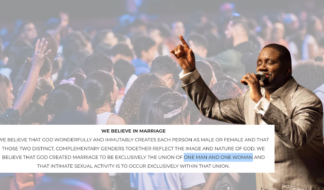 An excerpt from the Triumph Church website focused on a traditional interpretation of marriage. Rev. Solomon Kinloch photo: triumphch.org. Design: Sarah Bricker Hunt