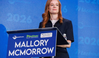 Michigan state Sen. Mallory McMorrow participates in a U.S. Senate candidate debate during the Mackinac Policy Conference on Mackinac Island, Mich., on May 28, 2026. (Photo by Andrew Roth/Michigan Advance)