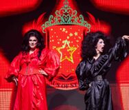 Haus of Scissors Belladonna Marz (left) and Portia Lynn perform in the talent segment. Photo: @ThatGayPhotographer