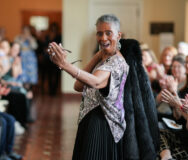 A model poses in the 2025 Rainbow Resilience show Courtesy photo