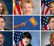 Clockwise from top left: U.S. House Representatives Laura Gillen, Marcy Kaptur, Don Davis, Vicente Gonzalez, Cleo Fields, Marie Glesenkamp Perez, Eugene Vindman and Henry Cuellar. Photos: Official U.S. House portraits