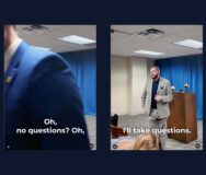 As Rep. Josh Schriver quickly left his short press conference, refusing to answer questions about his request that the Supre…
