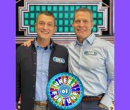 Greg Ruvolo and Tom Bayer on the "Wheel of Fortune" set. Courtesy photo