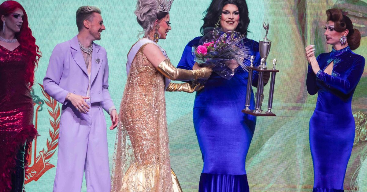 Miss Congeniality winner Belladonna Marz accepts her award. Photo: @That.Gay.Photographer