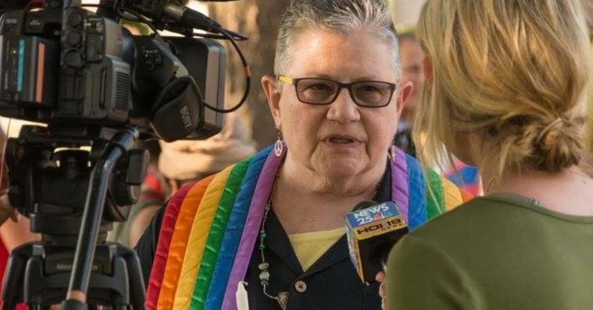 Carole Hoke being interviewed by The Advocate. Courtesy photo