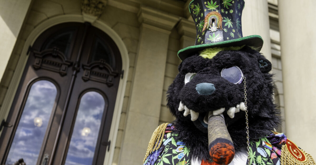 Congressional candidate Elyon Badger in front of the Michigan State Capitol in Lansing. Photo: Brian Wells