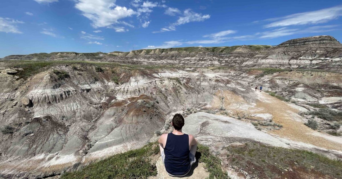 2main Me sitting in the Canadian badlands