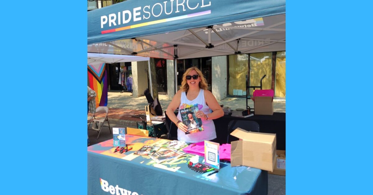 Carolyn Cardenas, Pride Source Operations Manager, at Pride Source booth. Photo: Anni Arbour