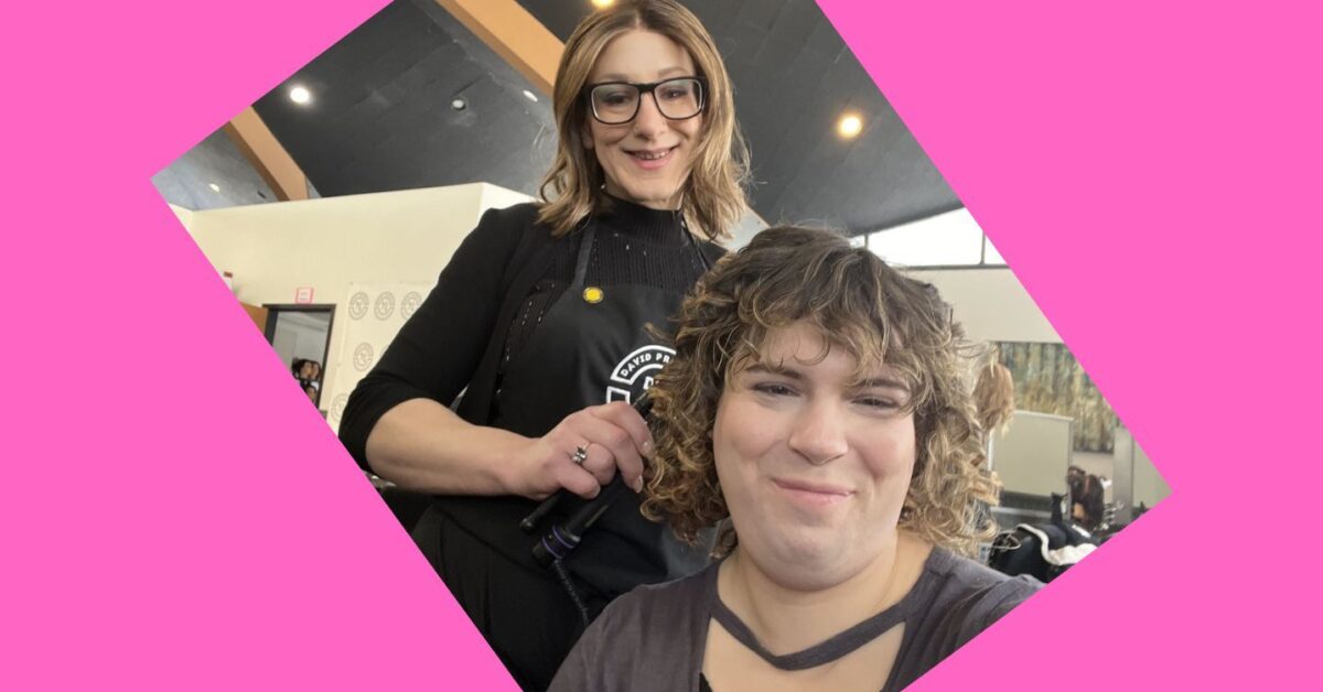 Brooke Hale working on Raevynn's new do. Courtesy photo