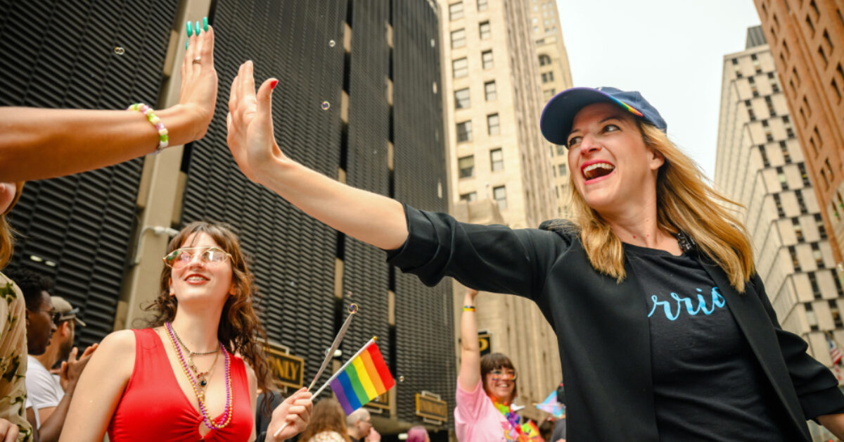 Secretary of State Jocelyn Benson at the 2025 Motor City Pride parade. Photo: Andrew Potter