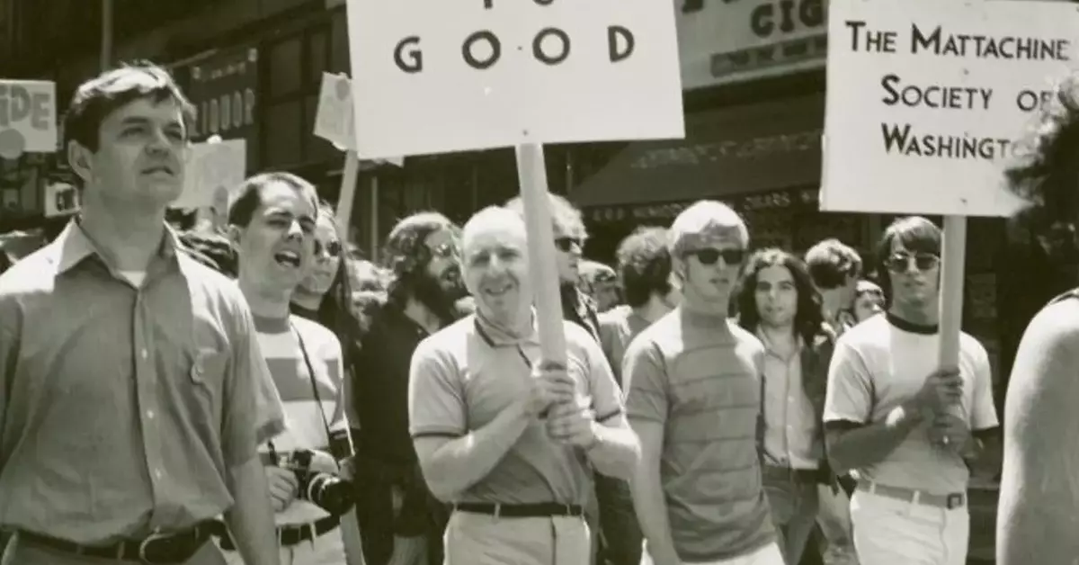 Protest in New York City in the late 1950s. Frank Kameny is holding the "Gay Is Good" sign. Photo: Kay Tobin/New York Public Library