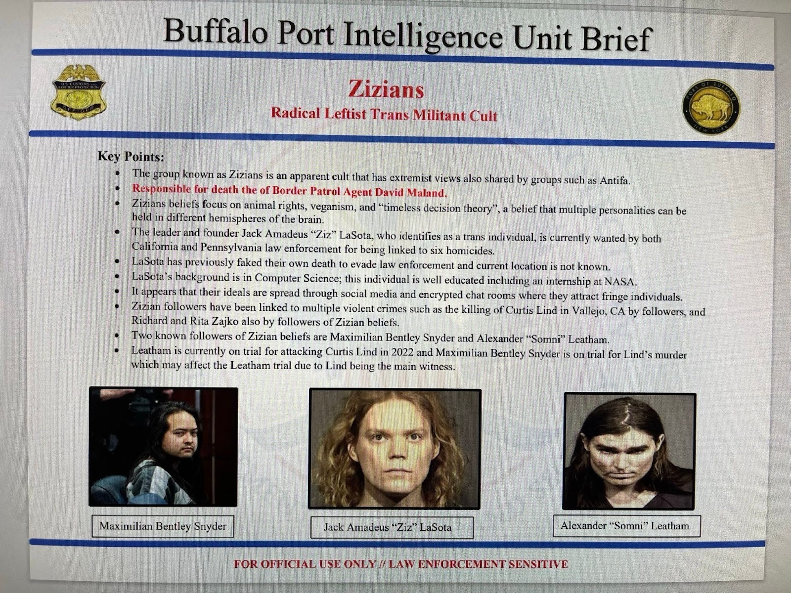 Leaked intelligence brief (published by Klippenstein)