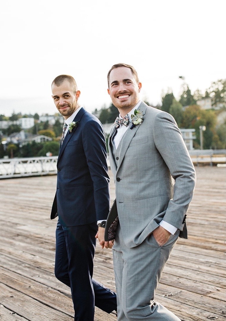 Garth Huelskamp (right) with his husband, Alex, at their wedding. Courtesy photo