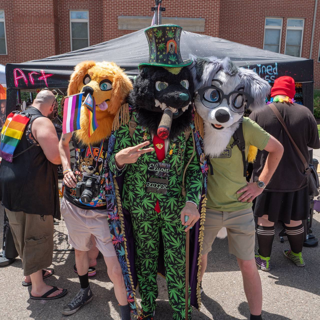 Elyon Badger and friends at Lansing Pride 2025. Courtesy photo