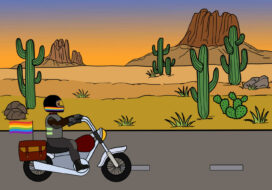 Gay pride riding motorcycle road trip