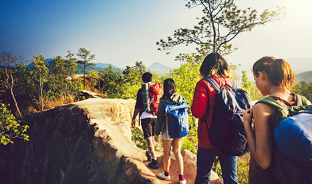 Friends on a hiking adventure