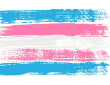 Grunge Transgender pride flag. Vector illustration Symbol of LGBT movement. LGBTQ community