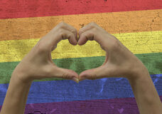 Hands Heart Symbol LGBT Flag