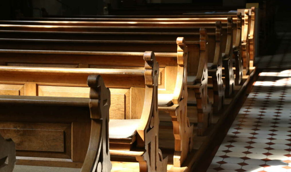 Church wooden bench-070712003