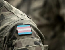 Transgender Pride Flag on military uniform. Integration, Discrim