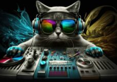 Experience the Magic of DJ Cat cat with sunglasses and headphone
