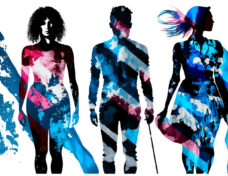 Generative AI, silhouettes of people with the transgender flag t