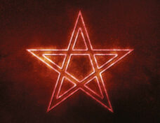 Pentagram Symbol, Five Pointed Star, Satanism,red Symbol, Space